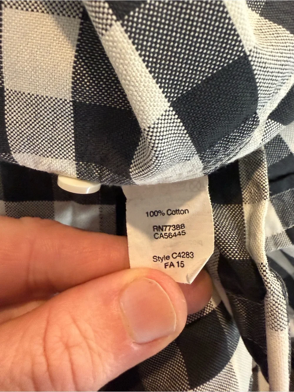 J.Crew Men's Slim Plaid Oxford Shirt M Black White Gingham C4283